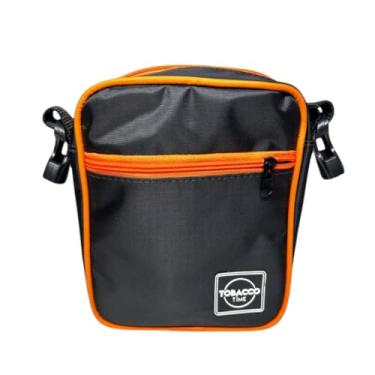 Imagem de Shoulder Bag Transversal Cor Laranja e Preto com Duas Alças Bolsa Prática e Estilosa
