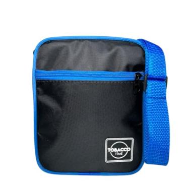Imagem de Shoulder Bag Transversal Cor Azul e Preto com Duas Alças Bolsa Prática e Estilosa
