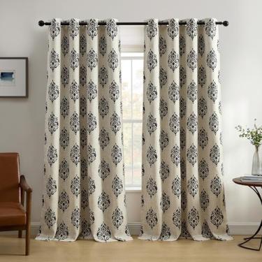Imagem de Elrene Home Fashions Navara Medalhão Cortina de Janela Escurecimento de Sala, 132 cm x 241 cm (1, Preto