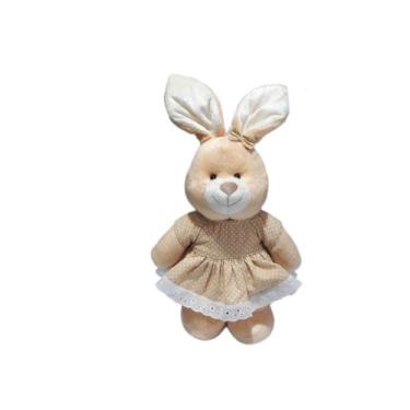 Imagem de Coelho De Pelucia Little Girl 33cm Vestido Bege - Páscoa - PELUCIAS&CI