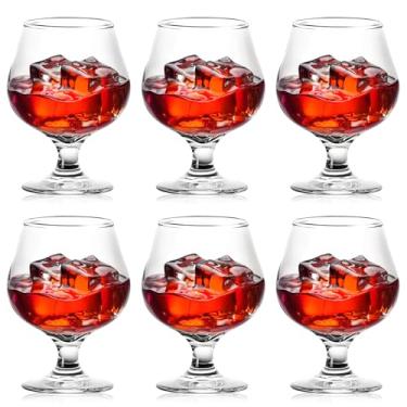 Imagem de ninesung Conjunto de 6 copos de uísque, copos de bourbon, copos à moda antiga, taça de vinho de haste curta de 326 g para bebidas espirituosas, vodka, uísque, conhaque, coquetéis para o ano novo