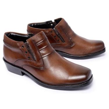 Imagem de Bota Masculina Estilo Country Couro Cano Curto Cor Café - Ferrile, Caf