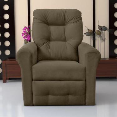 Imagem de Poltrona Reclinável para Descanso Thalia Suede Cappuccino - CasaH
