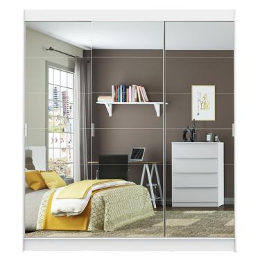 Imagem de Guarda Roupa Veneza 3 Portas Correr Espelho Branco Madesa