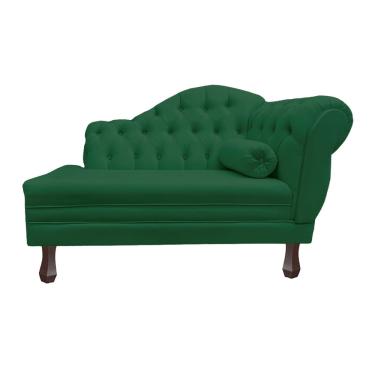 Imagem de Recamier Larissa Estofado Sala 120 cm Esquerdo De Quem Senta Suede Verde - dl Decor