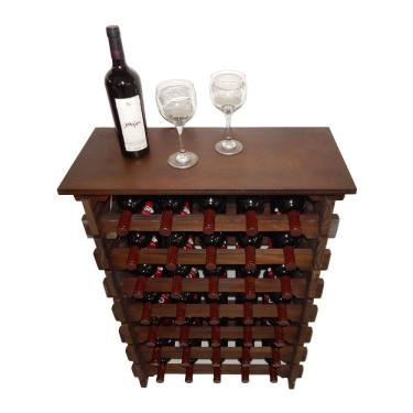 Imagem de Adega Vinho Madeira 35 Garrafas Tipo Mesinha Imbuia C05