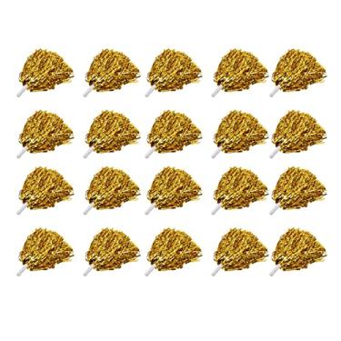 Imagem de 20pcs Chee Esquadrão Flor de Mão 3.3in Manuseio Pura Colorido Pompoms Pompoms para o Palco de Festas Esportivas Mostra Material prateado: Estes Chee Squad Flowers AD Premium Pet Material, Material
