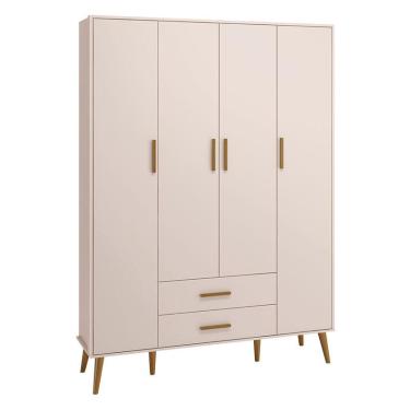 Imagem de Guarda Roupa Infantil 4 Portas Isis Rosa Acetinado - Reller