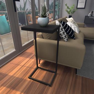 Imagem de Mesa Lateral Preta Aparador De Sofa Sala Mesa Lateral Cama