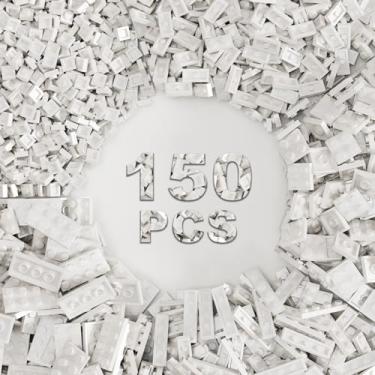 Imagem de WEBRICK Compatible with Lego Classic Brick Starter Kit, White, 150 Pieces, 1x1 Board, 1x2 Board Building Creative Game Gift Set for Ages 6 and up, 100% Compatible with All Major Brick Brands