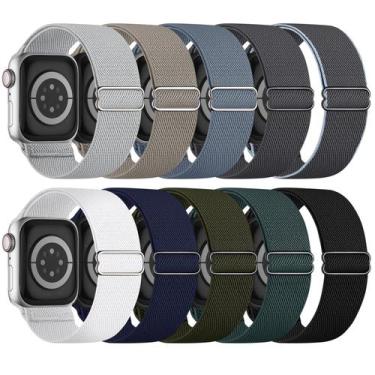 Imagem de Pulseiras elásticas compatíveis com Apple Watch, pacote 10, 40-49 mm -
