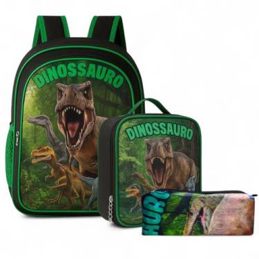 Imagem de Mochila Infantil Escolar Meninos Masculino Criança Bolsa + Estojo Gran