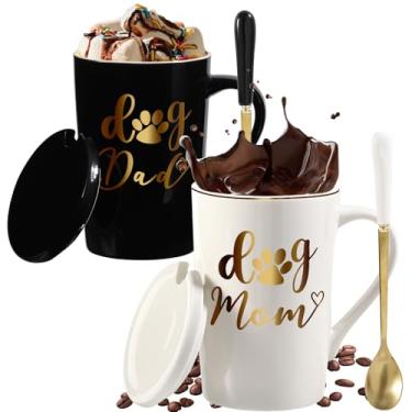 Imagem de Cyrelwing Conjunto de 2 canecas de café para presente para mãe de cachorro