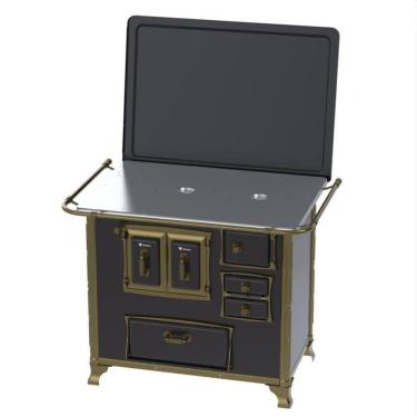 Imagem de Fogao a Lenha N 2 Renaissance Chapa de Aluminio Preto