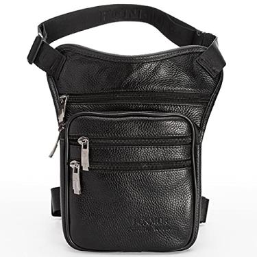 Imagem de Bolsa para caminhada e ciclismo, bolsa de cintura multifuncional, bolsa de perna masculina de poliuretano, bolsa de cintura, bolsa transversal, pochete com cinto, quadril, viagem, andar de motocicleta
