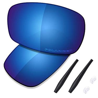 Imagem de SAUCER Lentes de reposição premium e kits de borracha para óculos de sol Oakley Crosshair 2.0 OO4044 de alta definição - Azul meia-noite polarizado