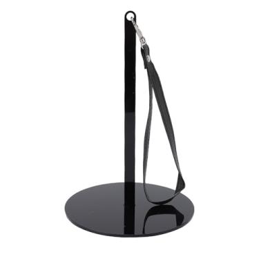 Imagem de Porta de Fio de Pulso, Cinta de Borracha Acrílica 360 Graus de Rotação Portátil Bola de Pio Portátil Stand para Viagens Ao Ar Livre (BLACK)