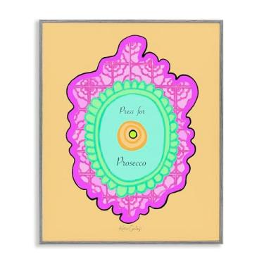 Imagem de Stupell Industries Pressione para botão Prosecco arte giclée emoldurada cinza, design por Katie Conley, 28 x 35 cm