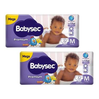 Imagem de Kit 2 Fraldas Babysec Galinha Pintadinha Premium Tamanho M 32 unidades