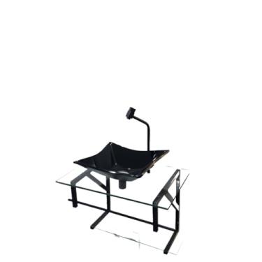 Imagem de Gabinete De Vidro 60x40cm 70x45cm 80x45cm Para Banheiro Lavabo Cuba Retangular PPQ Cores(PRETO,60cm x 40cm)