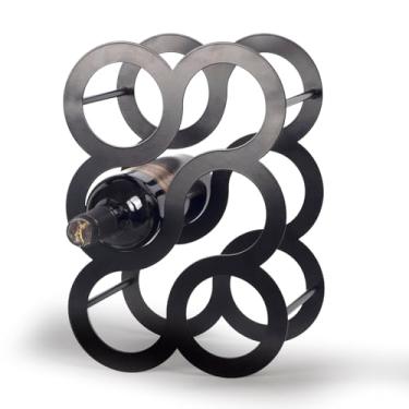 Imagem de NETRCRHOM Rack de vinho, suporte de vinho pequeno moderno e independente para criatividade, suporte de vinho de mesa para cozinha, bar de vinhos, armário interno, decoração de despensa - 6 garrafas