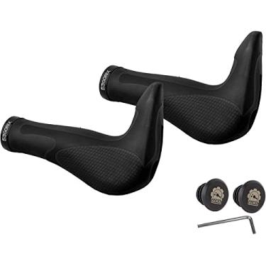 Imagem de GORIX Bike Ergo Grips Bar End Cycle Lock On Handlebar Mountain Bicycle MTB (GX-849AD3-L1-G2 (Global Edition)) (Preto × Preto)