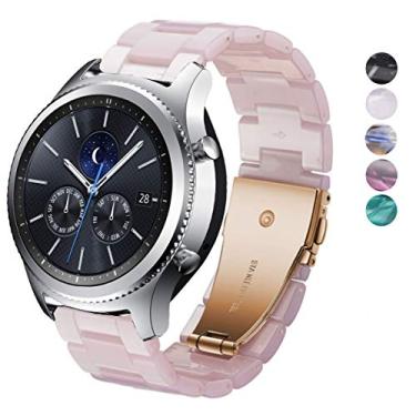 Imagem de SPINYE Pulseira de substituição compatível com Galaxy Watch de 46 mm, resina colorida de 22 mm com fivela de metal para Samsung Gear S3 Frontier/Classic/Huawei Watch GT2 de 46 mm, feminino e masculino