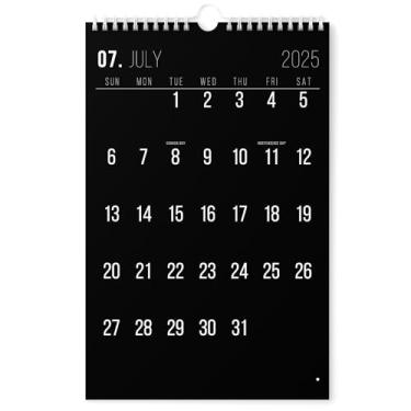 Imagem de Karto Calendário de parede 2025-2026 - vertical 28 x 43 cm de julho de 2025 a dezembro de 2026 - Aumente sua produtividade e planejamento fácil com o calendário mensal estético - todo preto