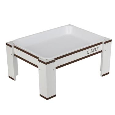 Imagem de Qinfly Alimentador grande de mesa de piquenique para frango sem desperdício com bandeja de plástico removível, acessórios indispensáveis para galinheiro, alimentador de aves, dispensador de comida de