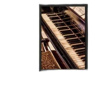Imagem de Quadro Fotografia Piano 33X24Cm - Com Vidro - Madeira Preta - Quadros 