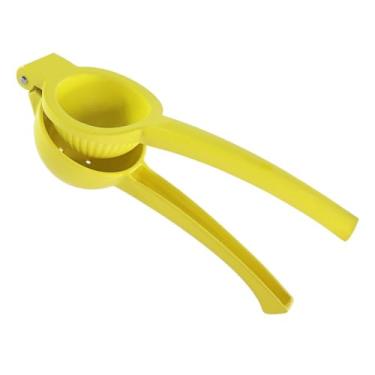 Imagem de Espremedor Manual de Limão e Outras Frutas Cítricas em Metal Super Resistente Com Acabamento em Pintura Cor Amarelo