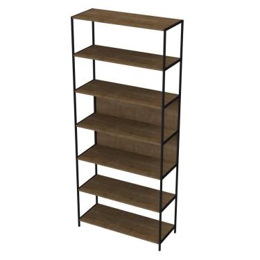 Imagem de Estante Livreiro Steel Quadra 27809 6 Prateleiras Vermont Base Preta - Artesano