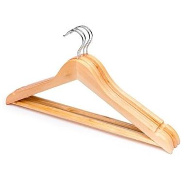 Imagem de Kit com 30 Cabides de Marfim com Gancho de Ferro – Cabide com Alça Metálica Giratória – Para Roupas Adultas e Infantis, Closet ou Lojas