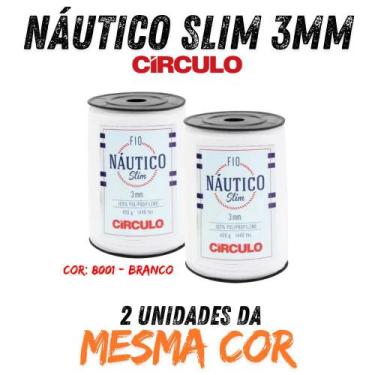 Imagem de Fio náutico slim 3mm circulo 400g kit com 02 un, 8001 - BRANCO