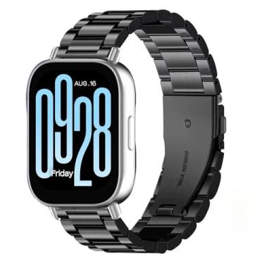 Imagem de Pulseira de Aço Inoxidável para Redmi Watch 5 Active,acessórios de relógio inteligente (black)