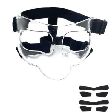 Imagem de Fenduoer Protetor Nasal Para Esportes, Nariz Quebrado, Máscara Facial Ajustável Com Enchimento De Espuma Homens E Mulheres, Adultos, Basquete, Beisebol, Futebol Americano, Softball (Transparente, Ro
