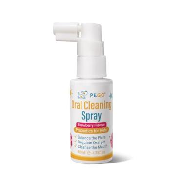 Imagem de PEGO Spray oral infantil, auxiliar de pasta de dente infantil para prevenção de cáries e hálito fresco, sem flúor para crianças em idade pré-escolar, spray bucal infantil (40 ml x 1/peça)