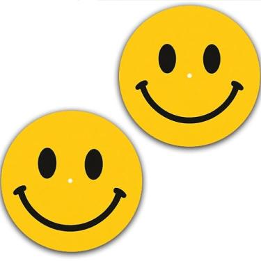 Imagem de DJ One Pair Smiley Have A Nice Day #4 Scratch Pad Vinil Memorabilia 18 cm Tapete Deslizante Portablismo Toca-discos Tapete DJ Platter Pad x2