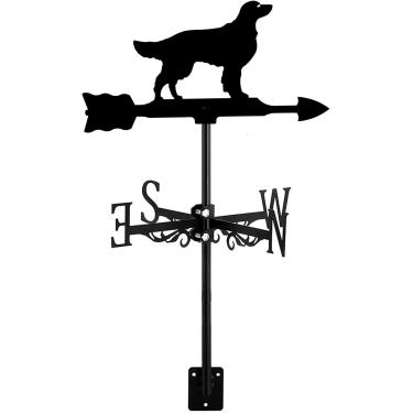 Imagem de Cata-vento De Metal Animal E Caçador Ornamento Cata-vento Indicador De Direção De Aço Inoxidável, Jardim De Quintal Arquitetura Montagem No Telhado Fácil De Usar E Instalar, Style 3
