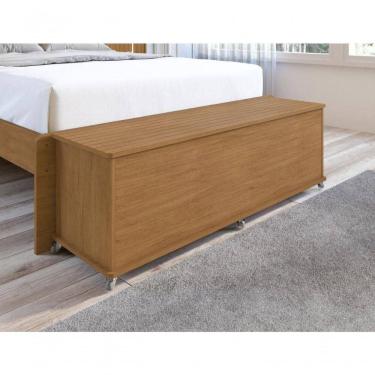 Imagem de Baú Banco Luca Porta Itens Cedro