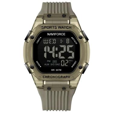 Imagem de Relógio Digital Esportivo Luminoso Pulseira De Silicone 50m à Prova D`água Bege