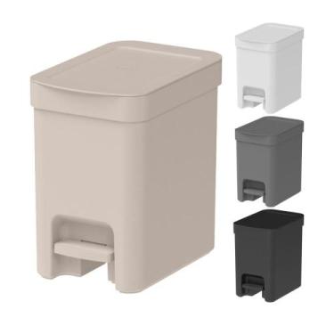Imagem de Lixeira com pedal Trium Para Cozinha banheiro escritório OU 6 Litros l
