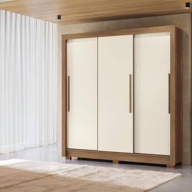 Imagem de Guarda-Roupa Casal Santos Andirá Maringa com 3 Portas de Correr, 2 Gavetas e 5 Prateleiras - 194,4cm de largura