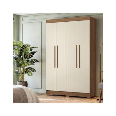 Imagem de Guarda-Roupa Solteiro Santos Andirá Sarandi com 4 Portas, 2 Gavetas e 4 Prateleiras - 130cm de largura