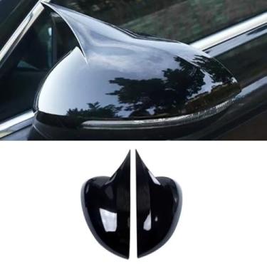 Imagem de Capa de proteção traseira para carro compatível com CC Magotan B8L Kit de acabamento de capa de espelho lateral acessórios de carro (preto brilhante)
