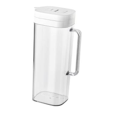 Imagem de IEUDNS Jarra de água com tampa, recipiente para bebidas, refrigerador multiuso, bule para chá gelado, chaleira fria, Branco