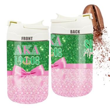 Imagem de AKA 1908 Gift for Women Parafernalia Sorority Sisterhood 500 ml Garrafa térmica portátil com canudo de silicone e alça de transporte (Bottle-1908)