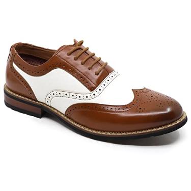 Imagem de Metrocharm MC315 Sapato Oxford masculino com cadarço, Marrom castanho/branco, 42