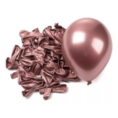 Imagem de Kit 10/25/50 Balões Bexiga Metalizado Cromado Numero 5 Para Festas E Aniversários (50,Chocolate)