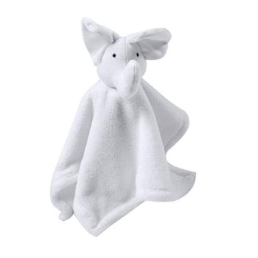 Imagem de Naninha De Bebê Bordados Papi Mami Elefante Branco